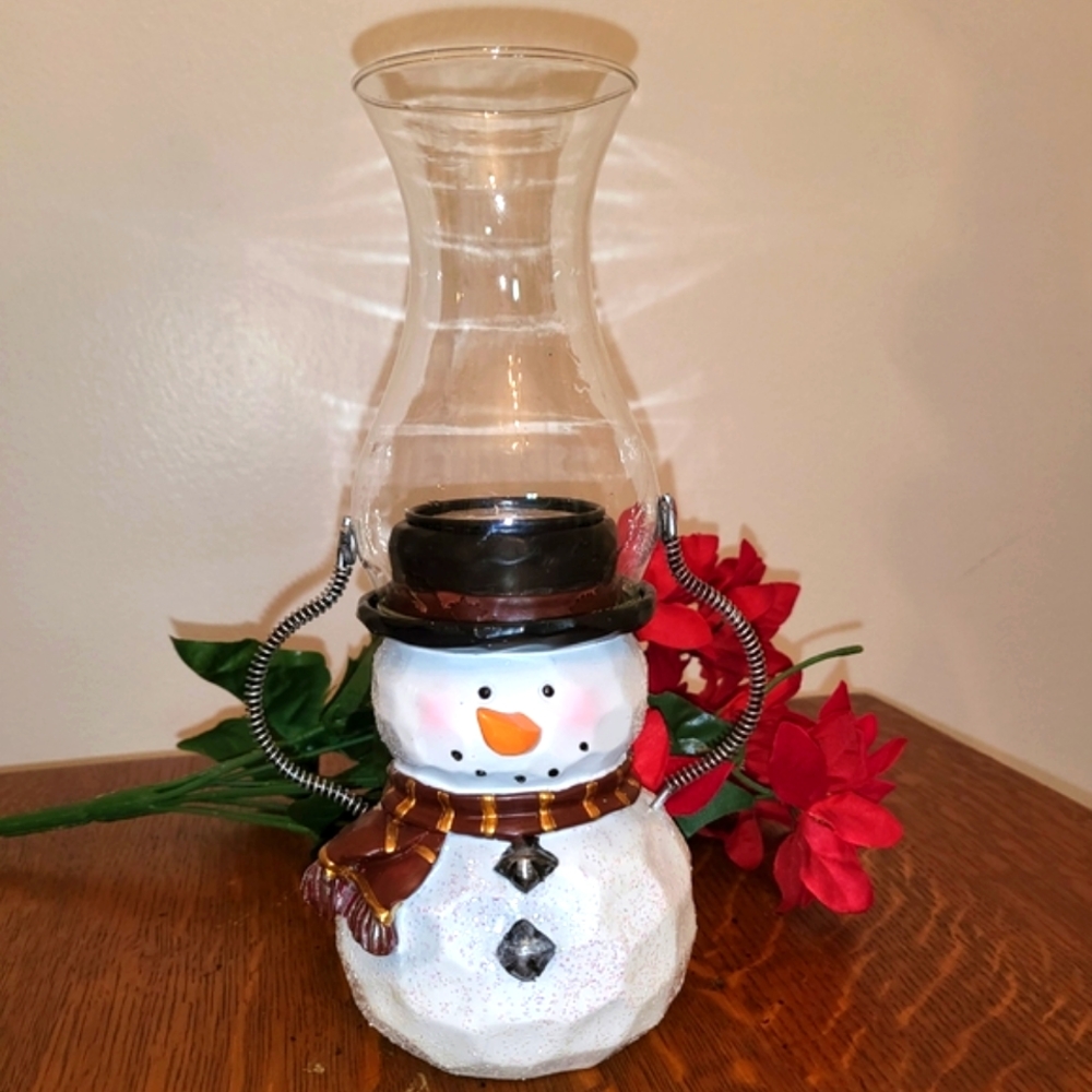 Snowman Tealight Lantern Holiday Winter Decor